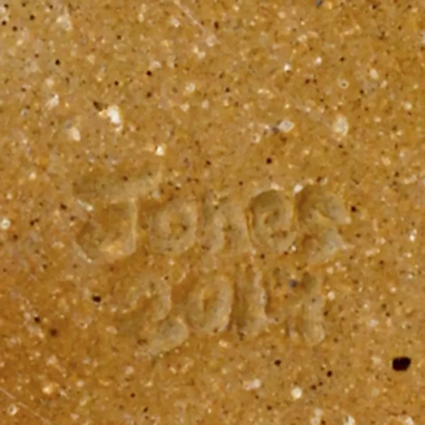 Image of Signature jones 2014 on undefined, on the Foot, Inscribed, in the shape of a Rectangle with the letters e, j, n, o, s, 