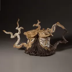 Charred Split Log Birch Teapot