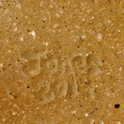 Image of Signature jones 2014 on undefined, on the Foot, Inscribed, in the shape of a Rectangle with the letters e, j, n, o, s, 